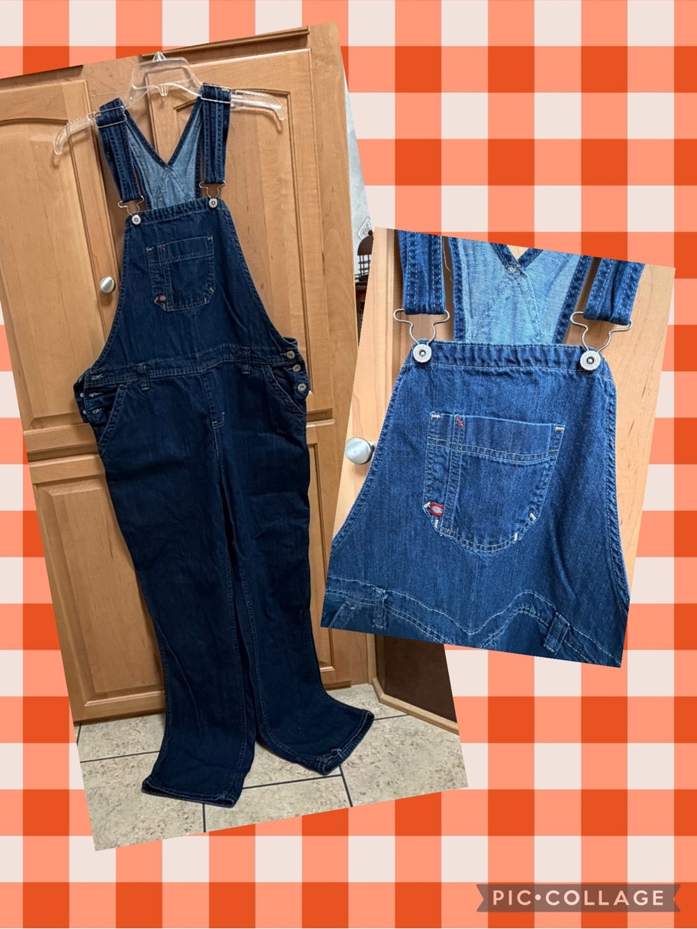 Dickies Dark Blue Denim Bib Overalls Jumpsuit